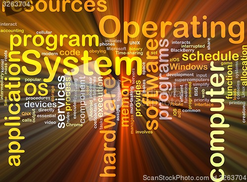 Image of Operating system OS background concept glowing