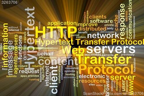 Image of Hypertext transfer protocol HTTP background concept glowing