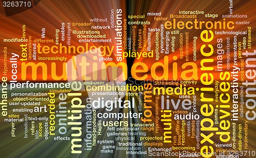 Image of Multimedia background concept glowing