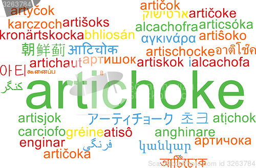 Image of Artichoke multilanguage wordcloud background concept