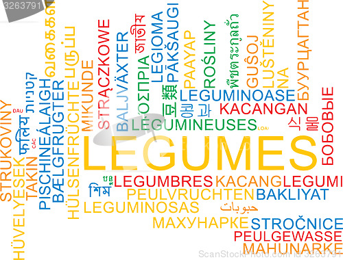 Image of Legumes multilanguage wordcloud background concept