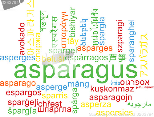 Image of Asparagus multilanguage wordcloud background concept