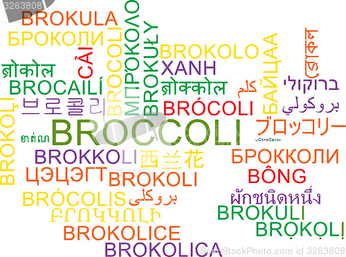 Image of Broccoli multilanguage wordcloud background concept