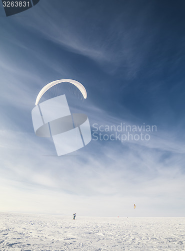 Image of Kiteboarding on snow