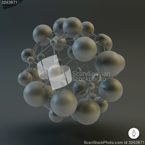 Image of 3D Molecule structure background. Graphic design. 