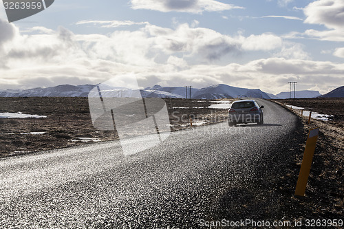 Image of Car driving along the ring road in Iceland