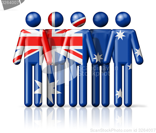 Image of Flag of Australia on stick figure