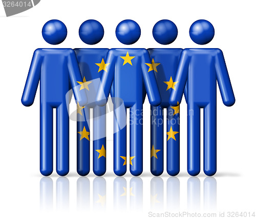 Image of Flag of European union on stick figure