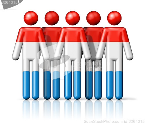 Image of Flag of Luxembourg on stick figure