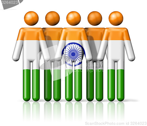 Image of Flag of India on stick figure