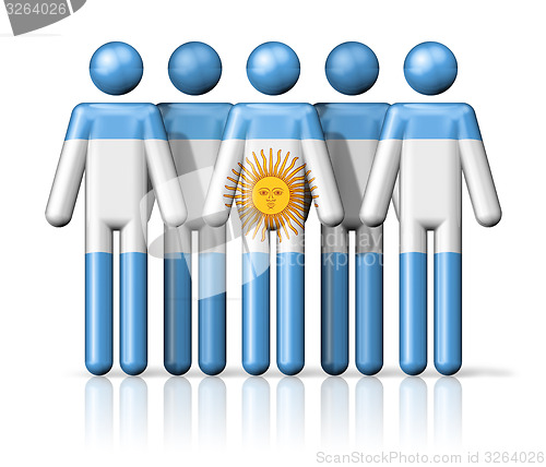 Image of Flag of Argentina on stick figure