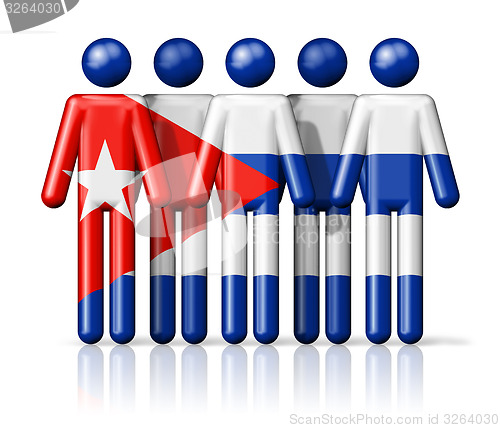 Image of Flag of Cuba on stick figure 