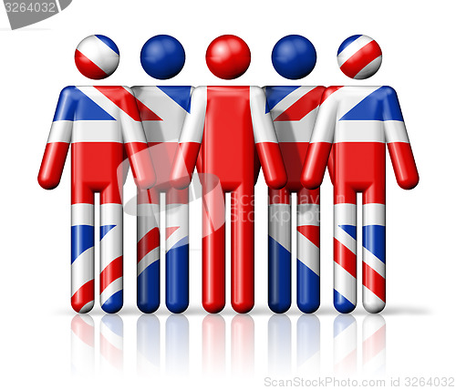 Image of Flag of United Kingdom, UK on stick figure