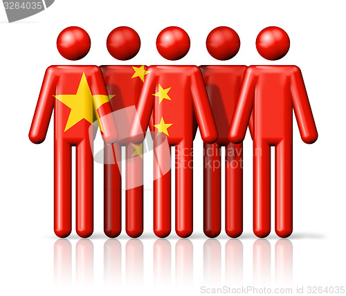Image of Flag of China on stick figure