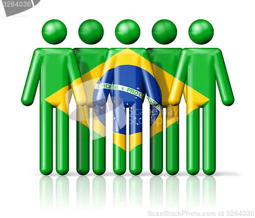 Image of Flag of Brazil on stick figure