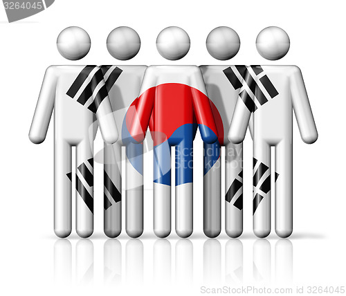 Image of Flag of South Korea on stick figure