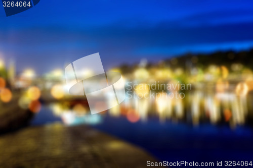 Image of Blured lights from night Prague