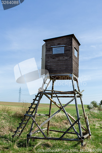 Image of Wooden Hunters High Seat, hunting tower