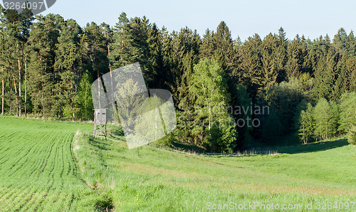 Image of Wooden Hunters High Seat, hunting tower