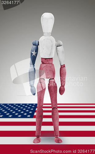 Image of Wood figure mannequin with US state flag bodypaint - Texas