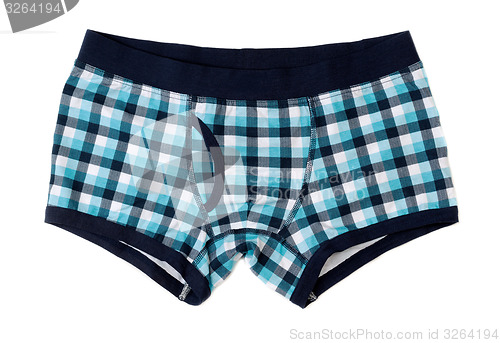 Image of Men\'s boxer shorts in blue and gray checkered