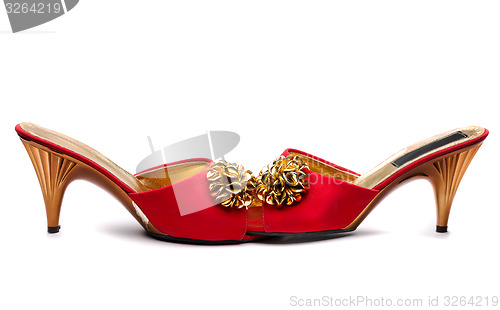 Image of Pair red female shoe