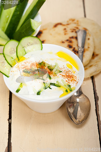 Image of Arab middle east goat yogurt and cucumber salad 