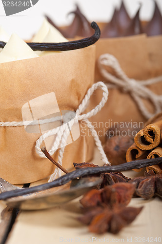 Image of chocolate vanilla and spices cream cake dessert 