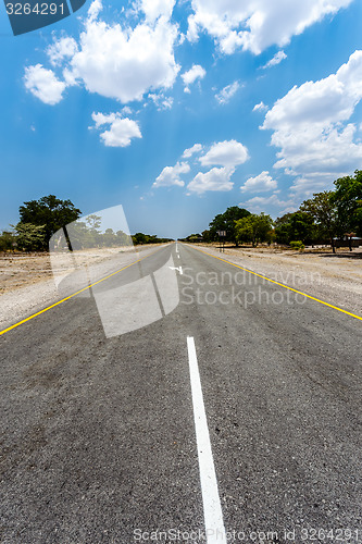 Image of Endless road with blue sky