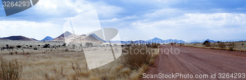 Image of panorama of fantastic Namibia moonscape landscape