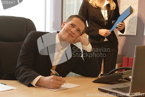 Image of Businessman dreaming