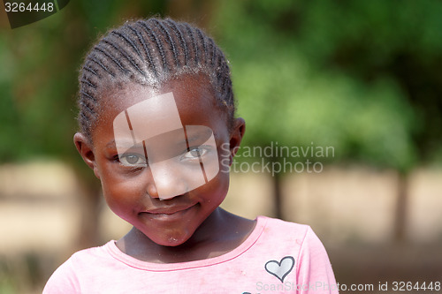 Image of Closeup portrait of small namibian child girl