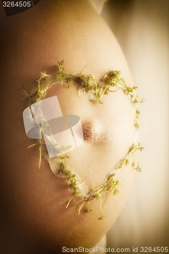 Image of cress heart on baby bump