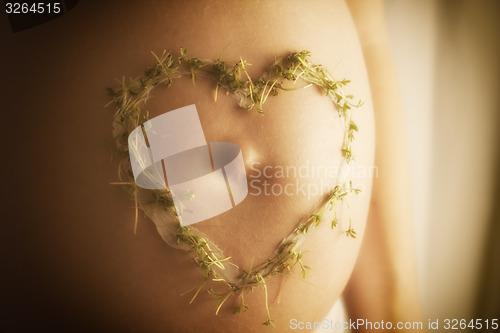 Image of cress heart on baby bump