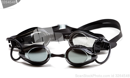 Image of Two black goggles for swimming