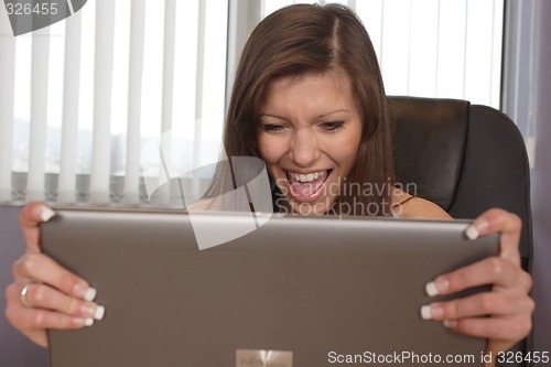 Image of Businesswoman with laptop