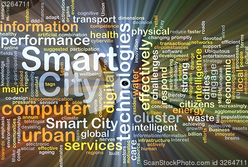 Image of Smart city background concept glowing