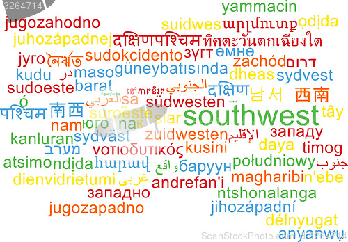 Image of Southwest multilanguage wordcloud background concept