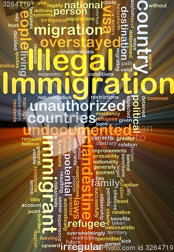 Image of Illegal immigration background concept glowing