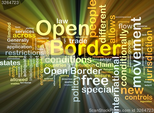 Image of Open border background concept glowing