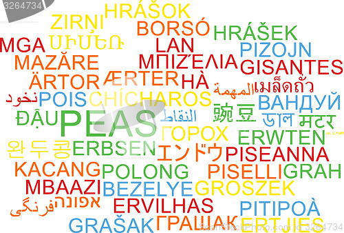 Image of Peas multilanguage wordcloud background concept
