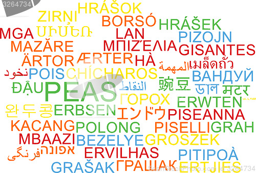 Image of Peas multilanguage wordcloud background concept