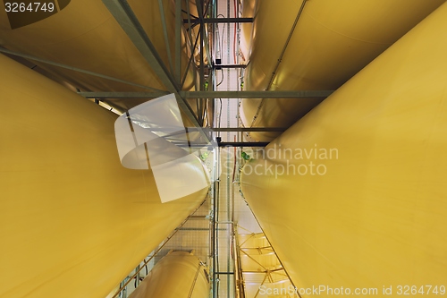 Image of Industrial interior with welded silos