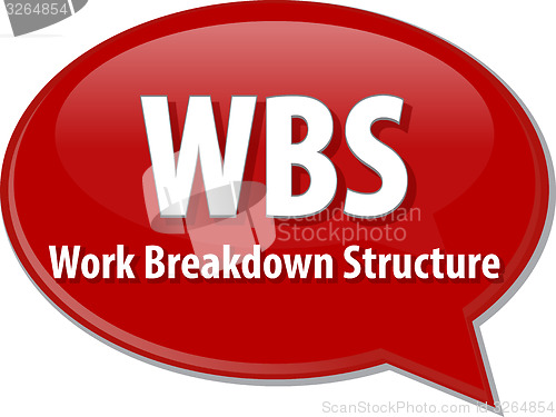 Image of WBS acronym word speech bubble illustration