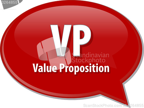 Image of VP acronym word speech bubble illustration