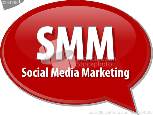 Image of SMM acronym word speech bubble illustration