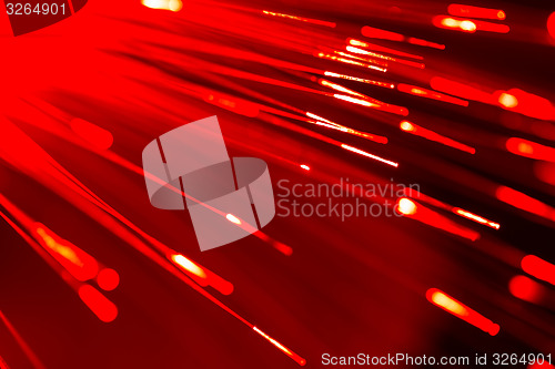 Image of optical fibres abstract blurred technology background