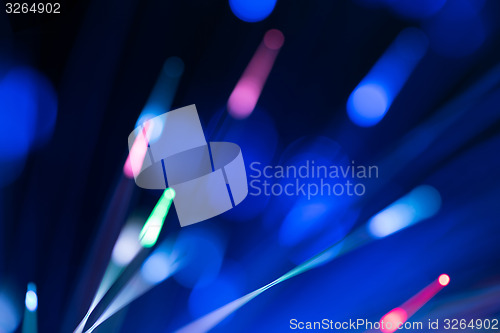 Image of optical fibres abstract blurred technology background