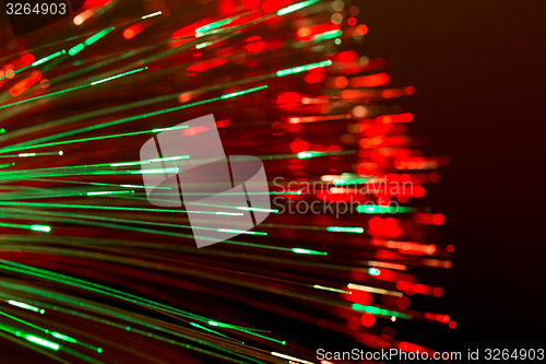 Image of optical fibres abstract blurred technology background
