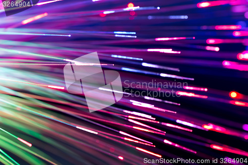 Image of optical fibres abstract blurred technology background